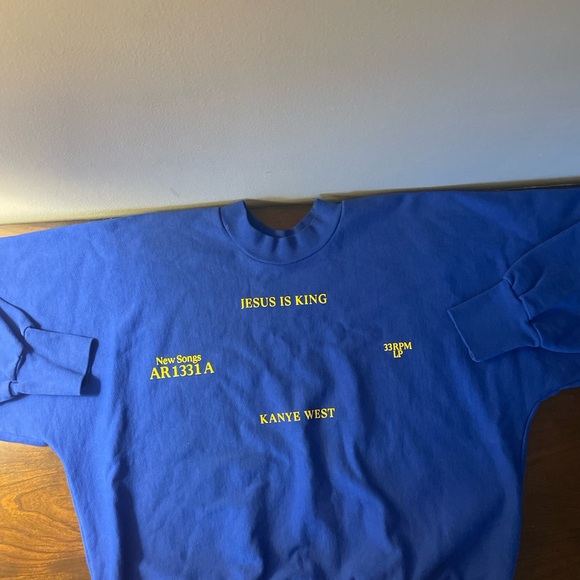 Kanye West Jesus Is King VinylCrewneck Blue